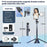 P135 Handheld Phone Selfie Stick Anti-Shake Magnetic Extendable Four-Legged Bracket with 1 Fill Light - Black - 2