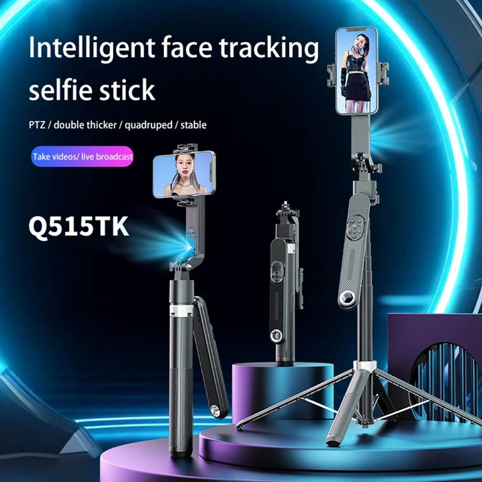 Q515TK Phone Holder Selfie Stick Stand AI Face Tracking Gimbal Stabilizer for Live Streaming Vlogging - 2