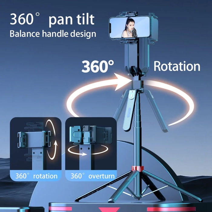 Q185 AI Selfie Stick Handheld Gimbal Stabilizer Smart Auto-Tracking Phone Live Streaming Stand - 7