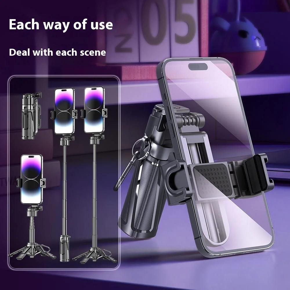 P25T Portable Selfie Stick Adjustable Zoom Bluetooth-Compatible Remote Control Extendable Bracket - Black - 5