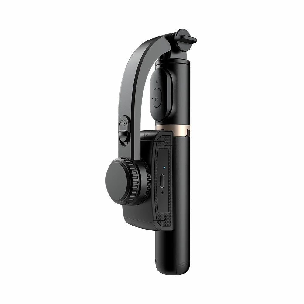 Q08 450mAh Anti-Shake 360-Degree Gimbal Tripod Bluetooth-compatible Selfie Stick Aluminum Alloy Pole - Black - 1
