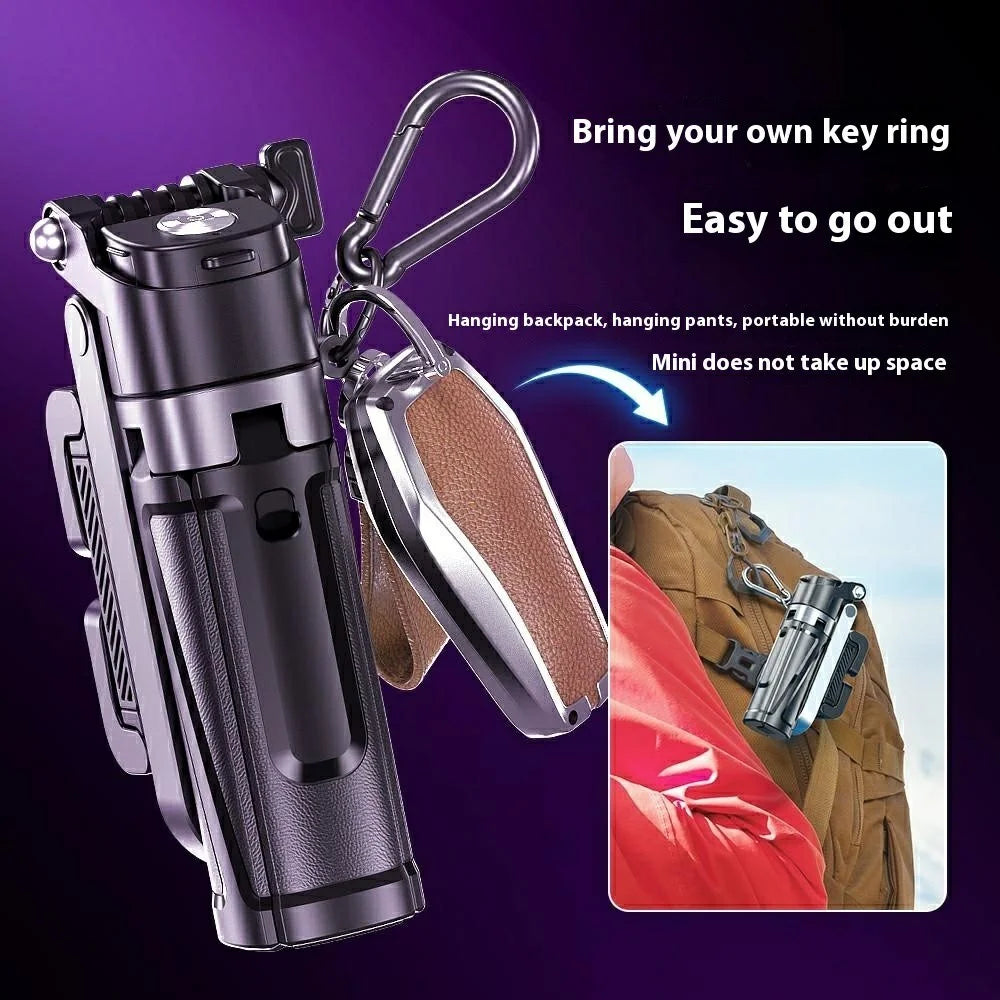 P25 Portable Travel Handheld Phone Selfie Stick Extendable Anti Shake Four-Legged Bracket with 1 Fill Light - Black - 7