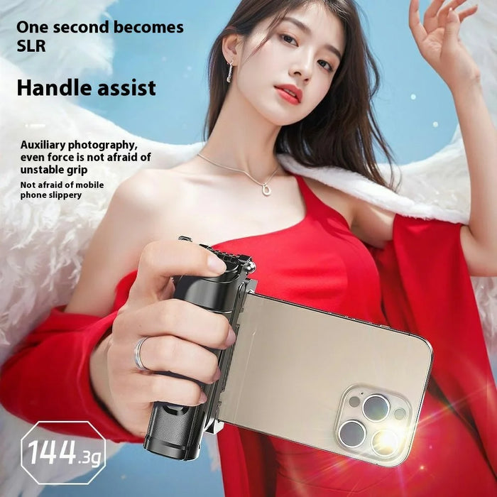 P25 Portable Travel Handheld Phone Selfie Stick Extendable Anti Shake Four-Legged Bracket with 2 Fill Lights - Black - 4