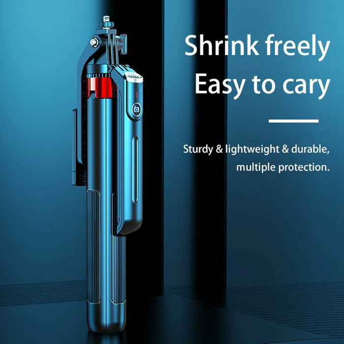 P195 Bluetooth-Compatible Selfie Stick Extendable Phone Stand Four-Leg Bracket with 2 Square Fill Lights - 3