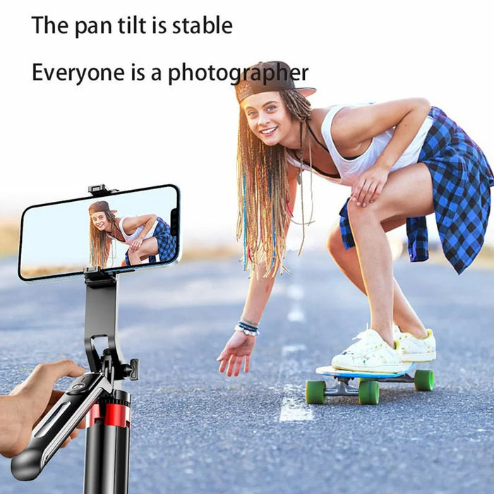 P195 Bluetooth-Compatible Selfie Stick Extendable Phone Stand Four-Leg Bracket with 2 Square Fill Lights - 4