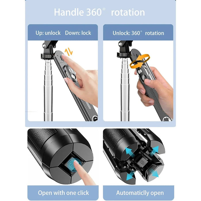 P510 Extendable Selfie Stick Phone Stand 1.8m Live Streaming Photography Four-Leg Bracket with Remote Shutter - 5