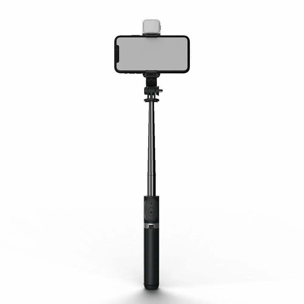 Q02s 1045mm Rod LED Light Bluetooth-compatible Tripod Selfie Stick - Black - 4