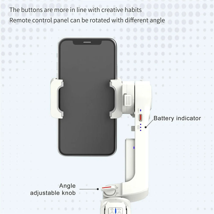 A10 Adjustable Axis Multifunction Stabilizer for Smartphone / Camera Extendable Bluetooth-compatible Stick with Fill Light (No APP) - White - 5