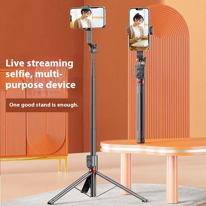 P100TK Anti Shake Phone Tripod Stand Retractable Bluetooth-compatible Selfie Stick with Single Square Fill Light - 6