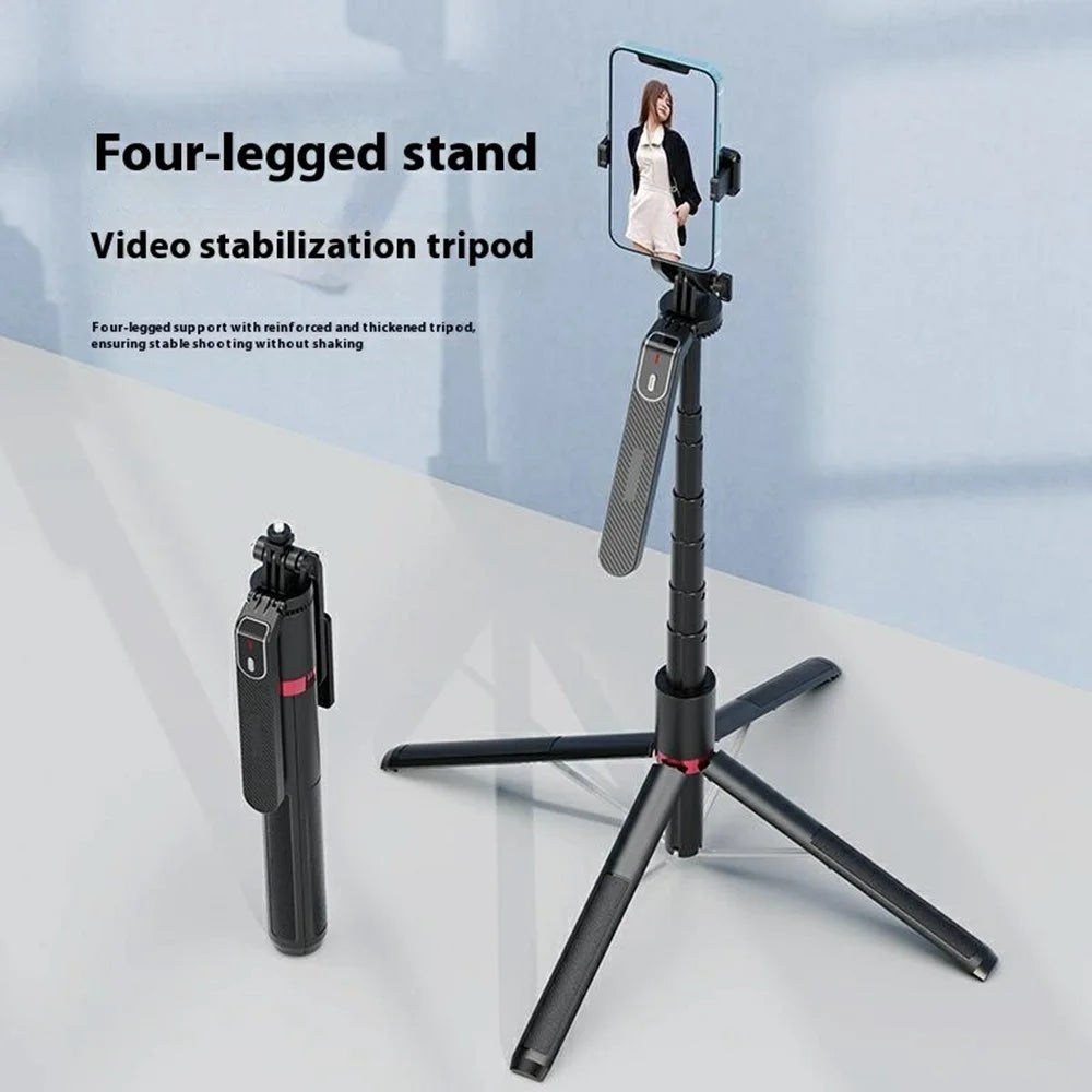 P185MAX Single V1 Fill Light 2.2m Extendable Bluetooth-Compatible Phone Selfie Stick Anti Shake Aluminum Alloy Stand - 6