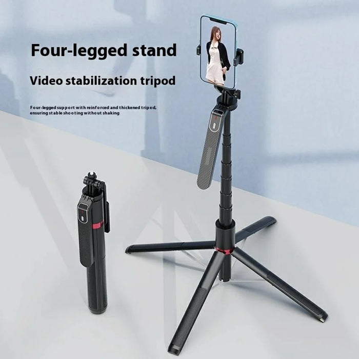 P185MAX Dual V2 Fill Light 2.2m Extendable Bluetooth-Compatible Phone Selfie Stick Anti Shake Aluminum Alloy Stand - 6