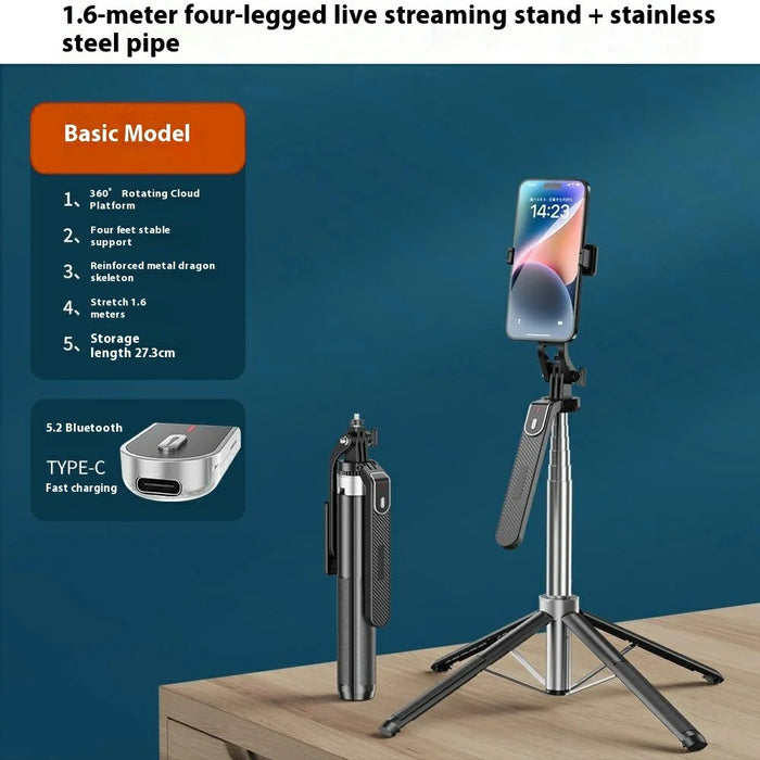 P180mini Portable Selfie Stick Smartphones Bluetooth-Compatible Remote Control Extendable Stand - 2
