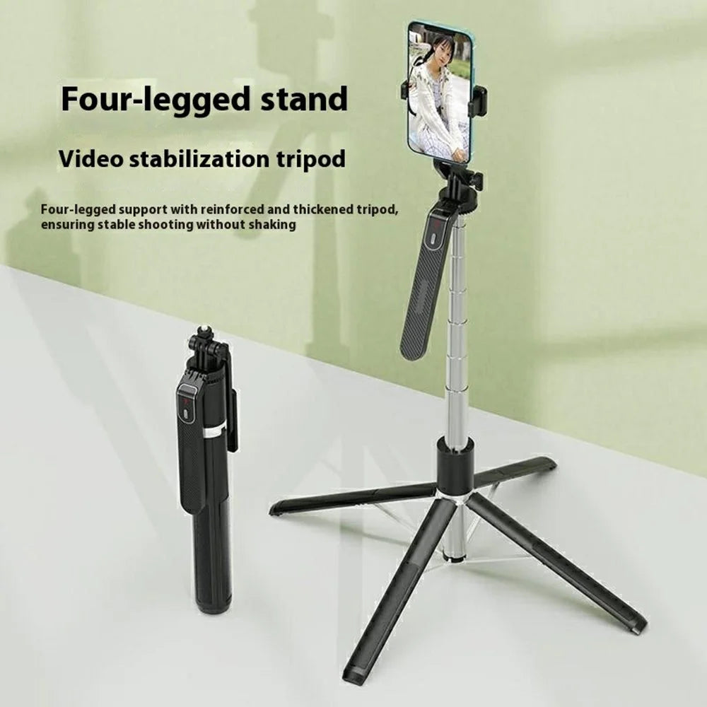 P180MAX Single V1 Fill Light Phone Selfie Stick 2.2m Extendable Live Streaming Foldable 4-Leg Stand - 7