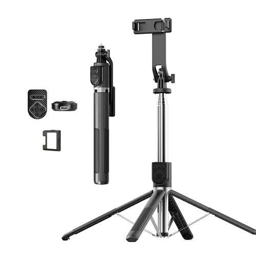 P230TK Single V1 Fill Light Bluetooth-Compatible Selfie Stick Smartphone Anti Shake Extendable Live Streaming Stand - 1