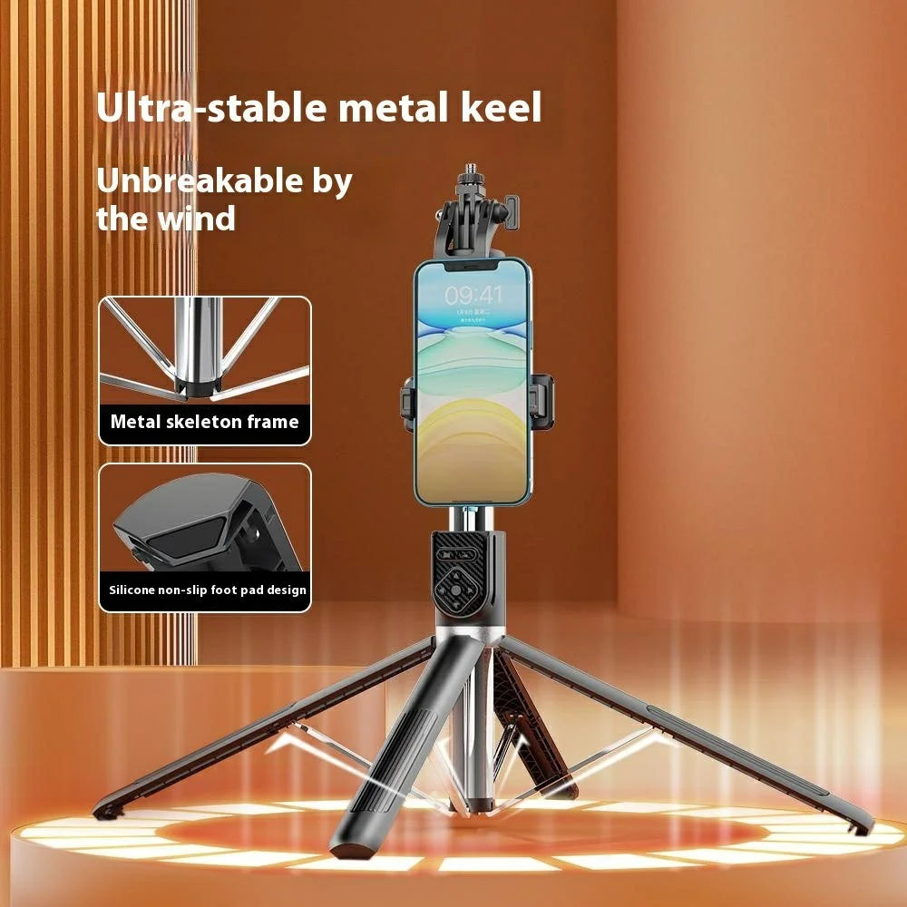 P230TK Single V1 Fill Light Bluetooth-Compatible Selfie Stick Smartphone Anti Shake Extendable Live Streaming Stand - 5