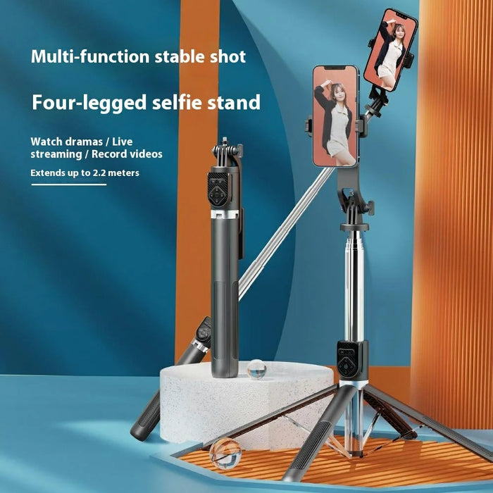 P230TK Dual V2 Fill Light Bluetooth-Compatible Selfie Stick Smartphone Anti Shake Extendable Live Streaming Stand - 3