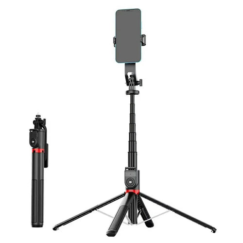 P225 Aluminum Alloy Portable Travel Selfie Stick Smartphone Extendable Bluetooth-Compatible Remote Control Stand - 1