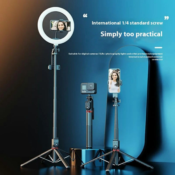 P225 Aluminum Alloy Portable Travel Selfie Stick Smartphone Extendable Bluetooth-Compatible Remote Control Stand - 3