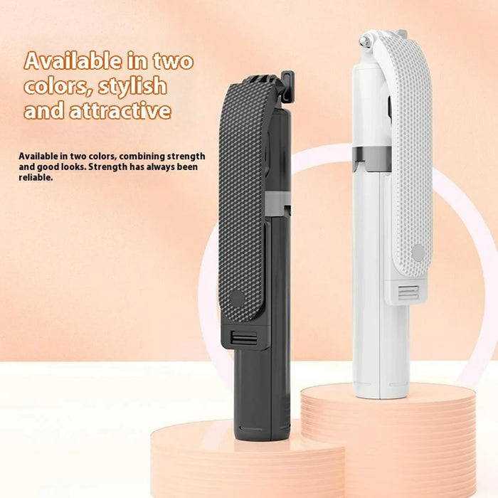 P07MAX Single V1 Fill Light Bluetooth-Compatible Selfie Stick Smartphones Remote Control Extendable 4-Leg Stand - Black - 2