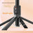 P07MAX Single V1 Fill Light Bluetooth-Compatible Selfie Stick Smartphones Remote Control Extendable 4-Leg Stand - Black - 3