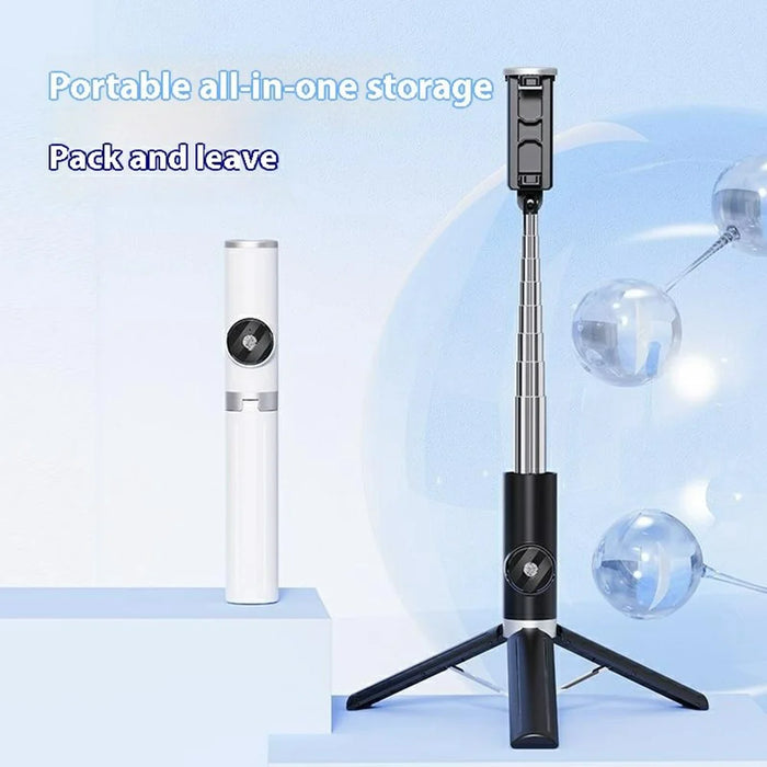 P12S Portable Bluetooth-Compatible Remote Control Selfie Stick Smartphones Extendable Tripod with 1 Fill Light - 3