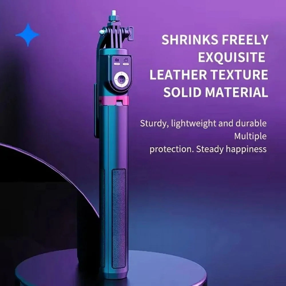 P225TK Single V1 Fill Light Portable Phone Selfie Stick Extended Aluminum Alloy Stand with TikTok Remote Control - 4