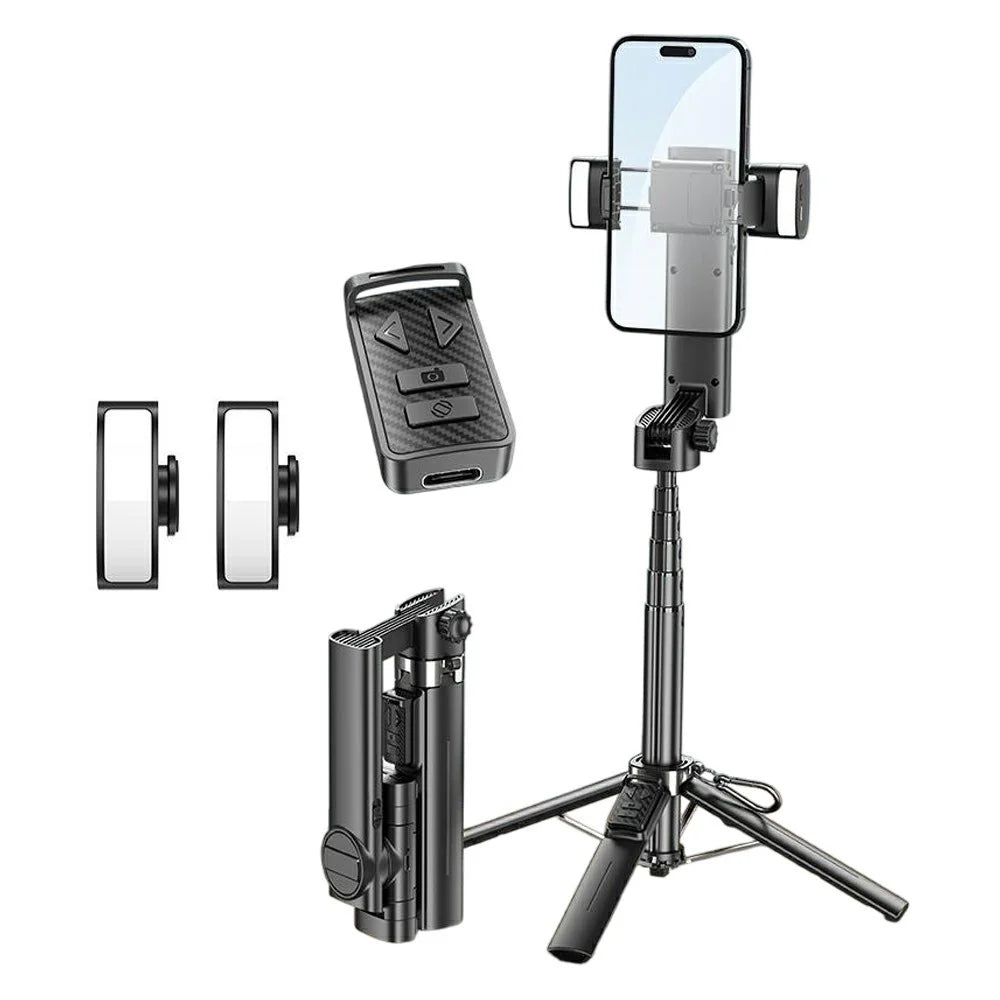 Q36 Dual Fill Light Anti Shake Handheld Gimbal Stabilizer for Smartphone 4 Leg Tripod with Remote - 1