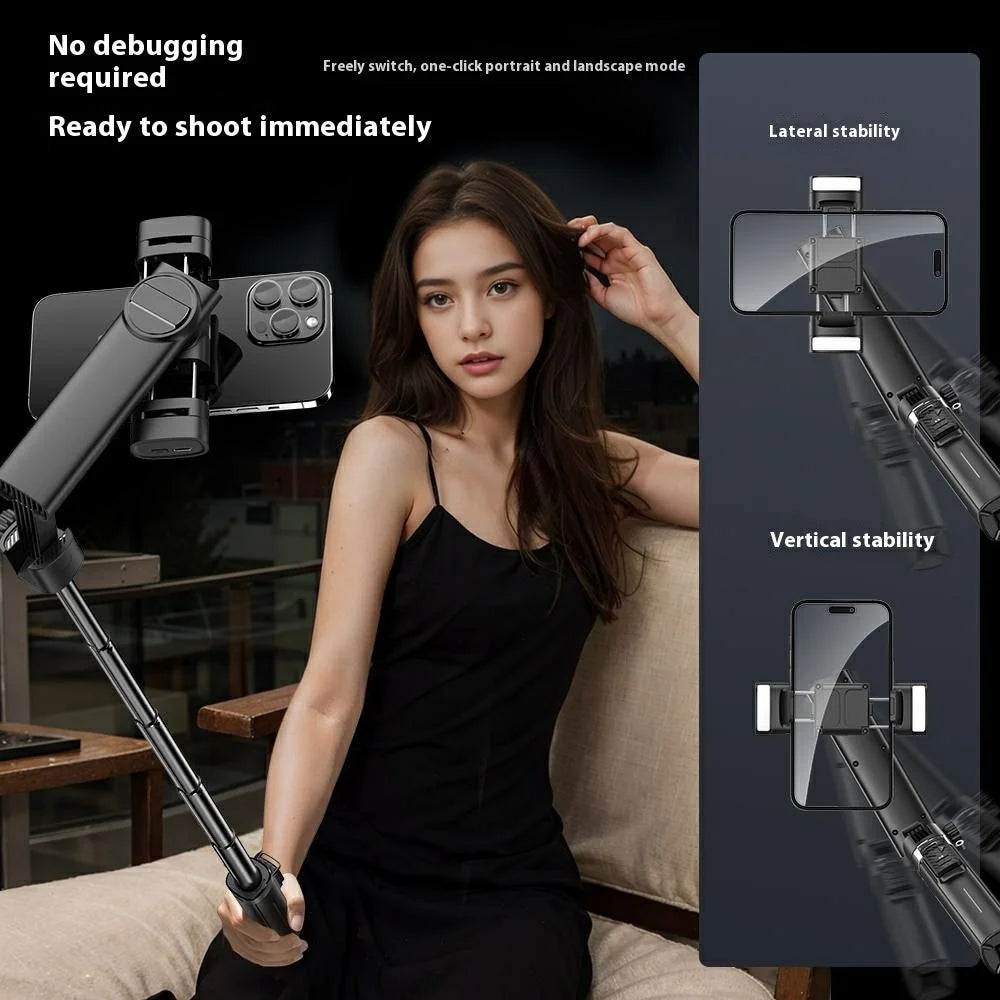 Q36 Dual Fill Light Anti Shake Handheld Gimbal Stabilizer for Smartphone 4 Leg Tripod with Remote - 6