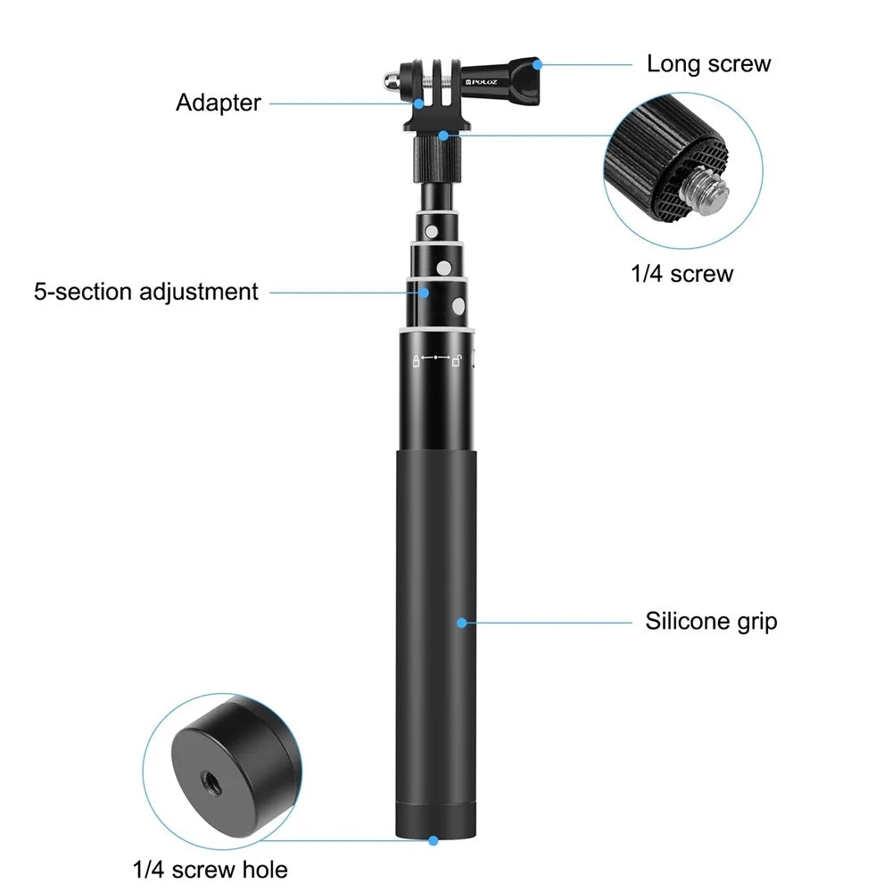 PULUZ PU814 73.5cm Bullet Time Invisible Selfie Stick for Insta360 ONE RS / X3 / X2 Extension Rod - 3