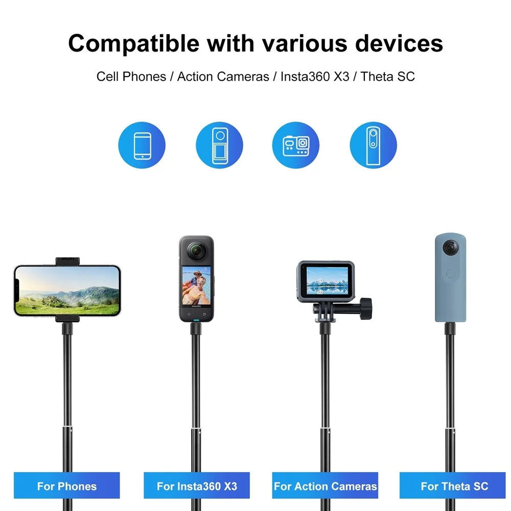 PULUZ PU814 73.5cm Bullet Time Invisible Selfie Stick for Insta360 ONE RS / X3 / X2 Extension Rod - 4