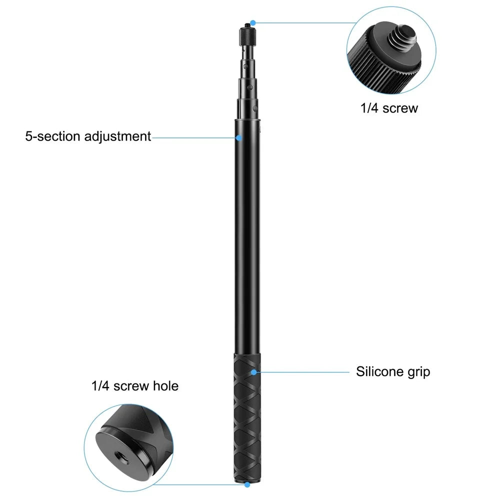 PULUZ PU816 150cm Bullet Time Invisible Selfie Stick for Insta360 ONE RS / X3 / X2 Extension Rod - 3