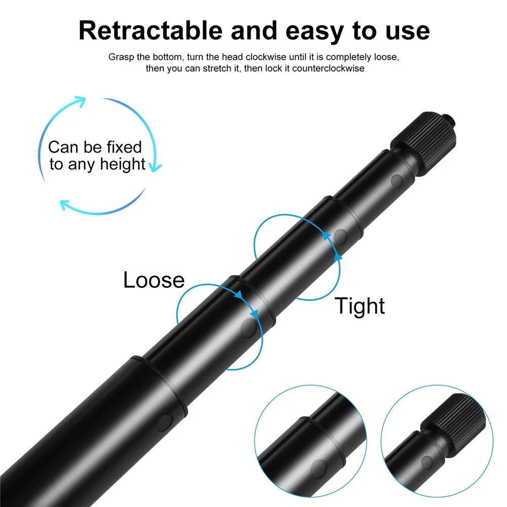 PULUZ PU641B 200cm Bullet Time Invisible Selfie Stick for Insta360 ONE RS / X3 / X2 Extension Rod with Hand Strap - 4