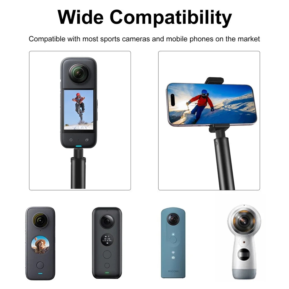 PULUZ PU641B 200cm Bullet Time Invisible Selfie Stick for Insta360 ONE RS / X3 / X2 Extension Rod with Hand Strap - 5