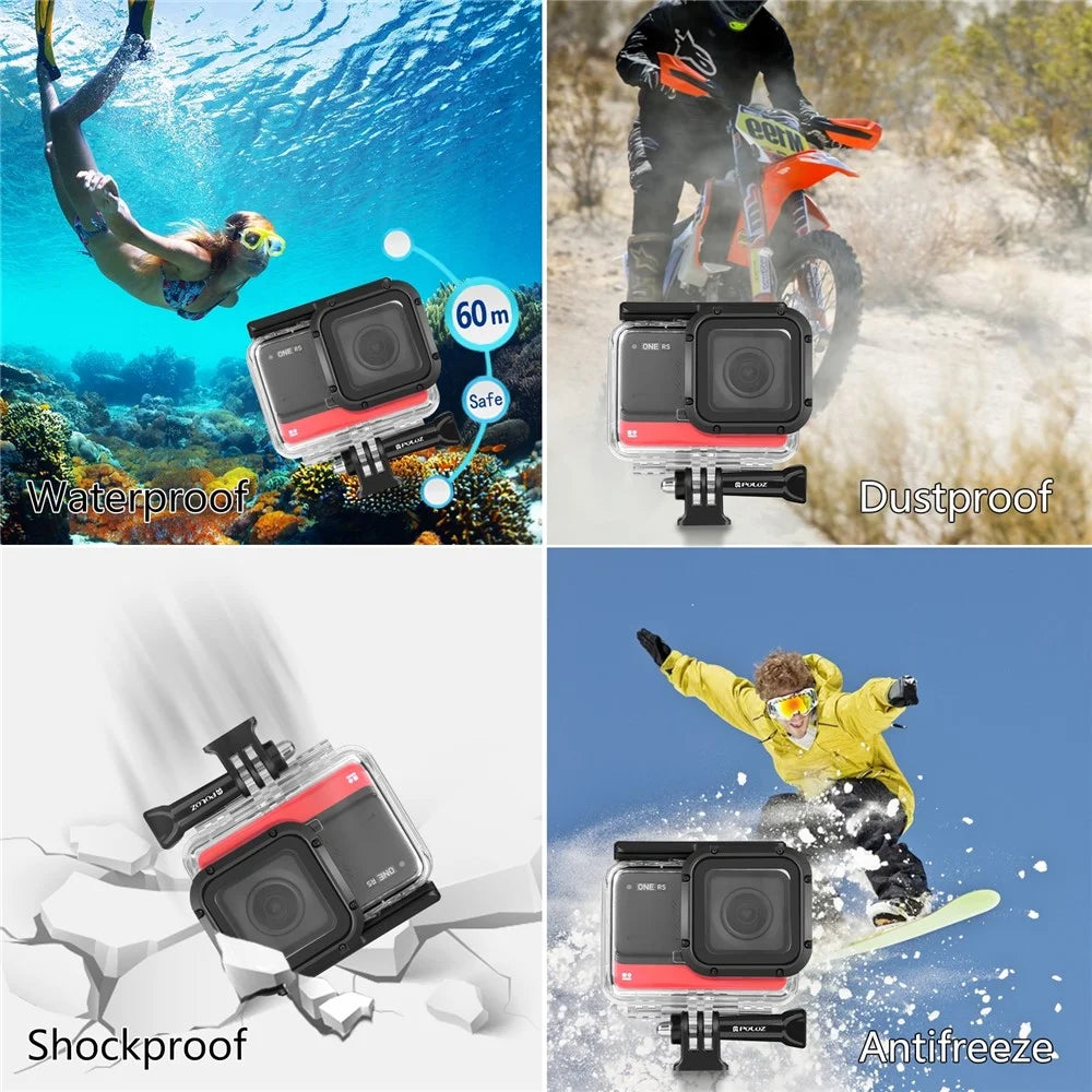PULUZ PU591T For Insta360 ONE RS Camera Underwater Housing 60m Diving Protection Waterproof Case - 6