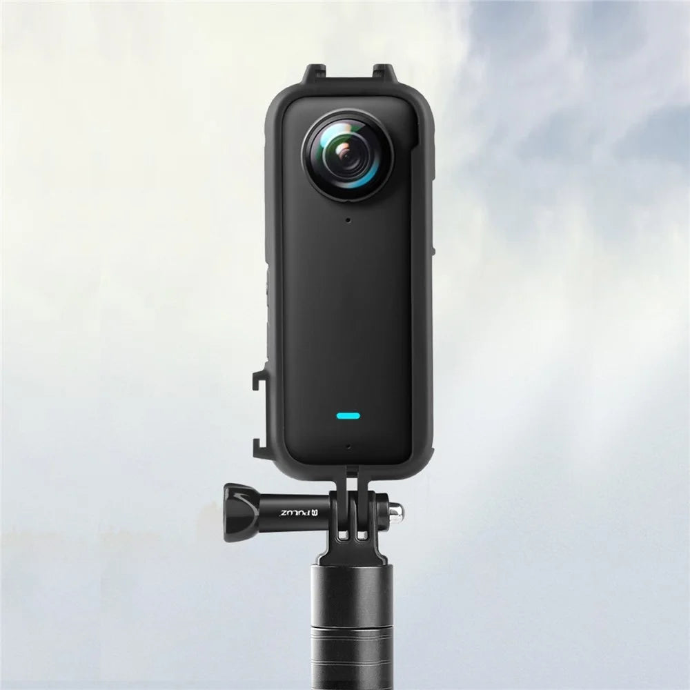 PULUZ PU809B For Insta360 X3 Action Camera Cold Shoe Mount Plastic Protective Frame with Adapter Base and Screw - 5
