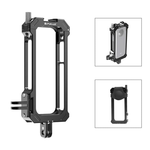 PULUZ PU805B For Insta360 X3 Aluminum Alloy Rabbit Cage Housing Frame with Expand Cold Shoe Mount - 1
