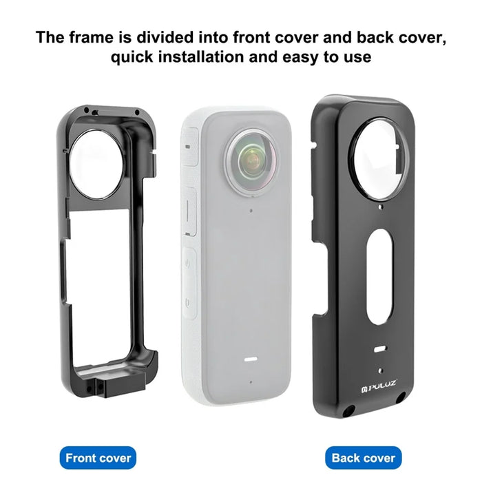 PULUZ PU807B For Insta360 X3 Anti Drop Metal Protective Case Rabbit Cage with Lens Protector - 4