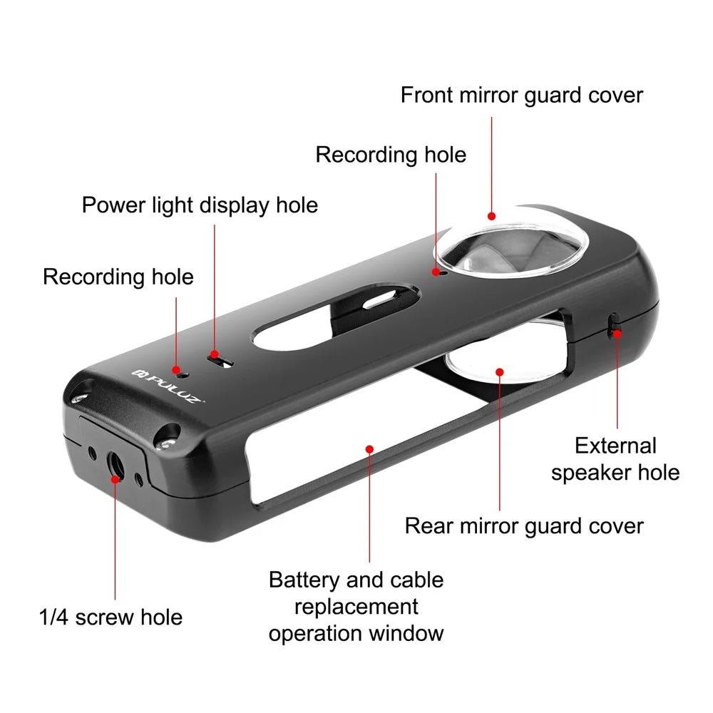 PULUZ PU807B For Insta360 X3 Anti Drop Metal Protective Case Rabbit Cage with Lens Protector - 5