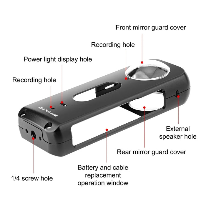 PULUZ PU807B For Insta360 X3 Anti Drop Metal Protective Case Rabbit Cage with Lens Protector - 5