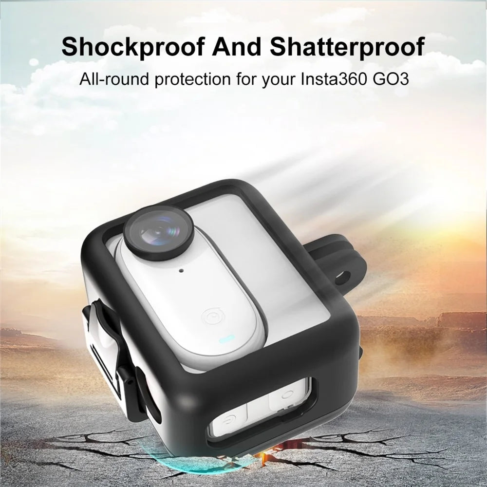 PULUZ PU866B For Insta360 GO 3 Camera Battery Case Plastic Protective Frame - 4
