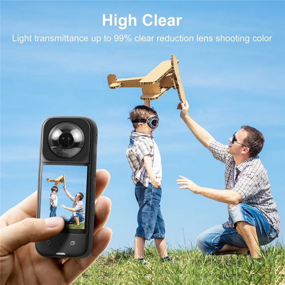 PULUZ PU850B 2Pcs for Insta360 X3 Upgraded Optical Glass Lens Protector Adhesive Protective Cover - 4
