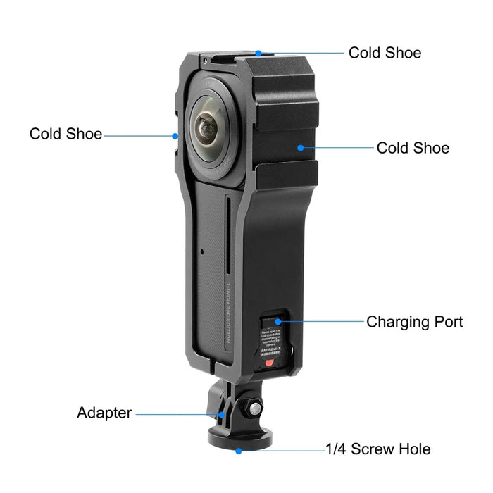 PULUZ PU597B For Insta360 ONE RS 1-Inch 360 Edition Camera Metal Protective Frame with 3 Cold Shoe Interface - 3