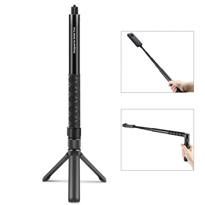 PULUZ PU887B For Insta360 X3 Handle Tripod Bullet Time Rotating Desktop Stand with 110cm Selfie Stick Kit - 1