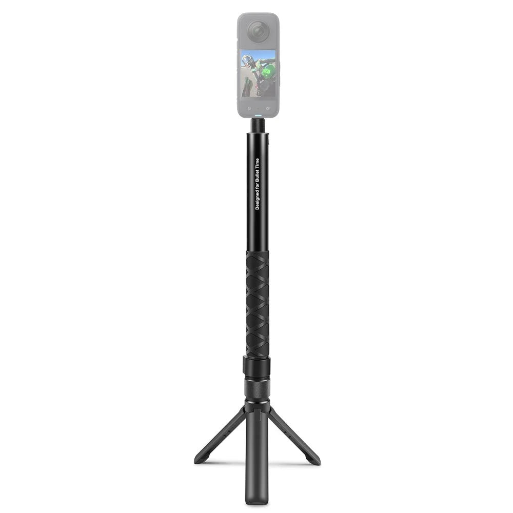 PULUZ PU887B For Insta360 X3 Handle Tripod Bullet Time Rotating Desktop Stand with 110cm Selfie Stick Kit - 2