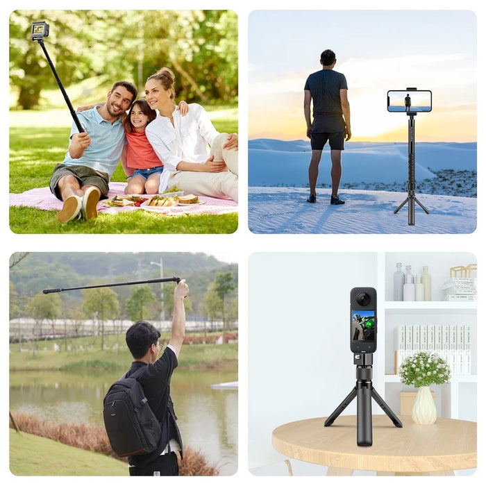 PULUZ PU887B For Insta360 X3 Handle Tripod Bullet Time Rotating Desktop Stand with 110cm Selfie Stick Kit - 7