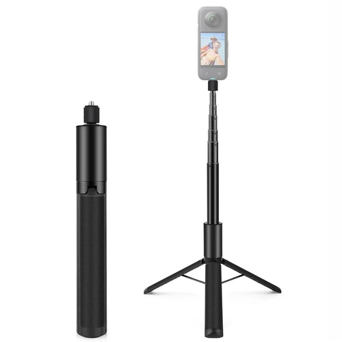 PULUZ PU497B For Insta360 X4 / X3 Panoramic Camera Selfie Stick Action Cameras Tripod Monopod - 1