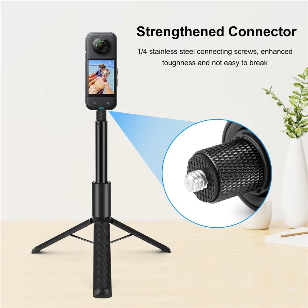 PULUZ PU497B For Insta360 X4 / X3 Panoramic Camera Selfie Stick Action Cameras Tripod Monopod - 4