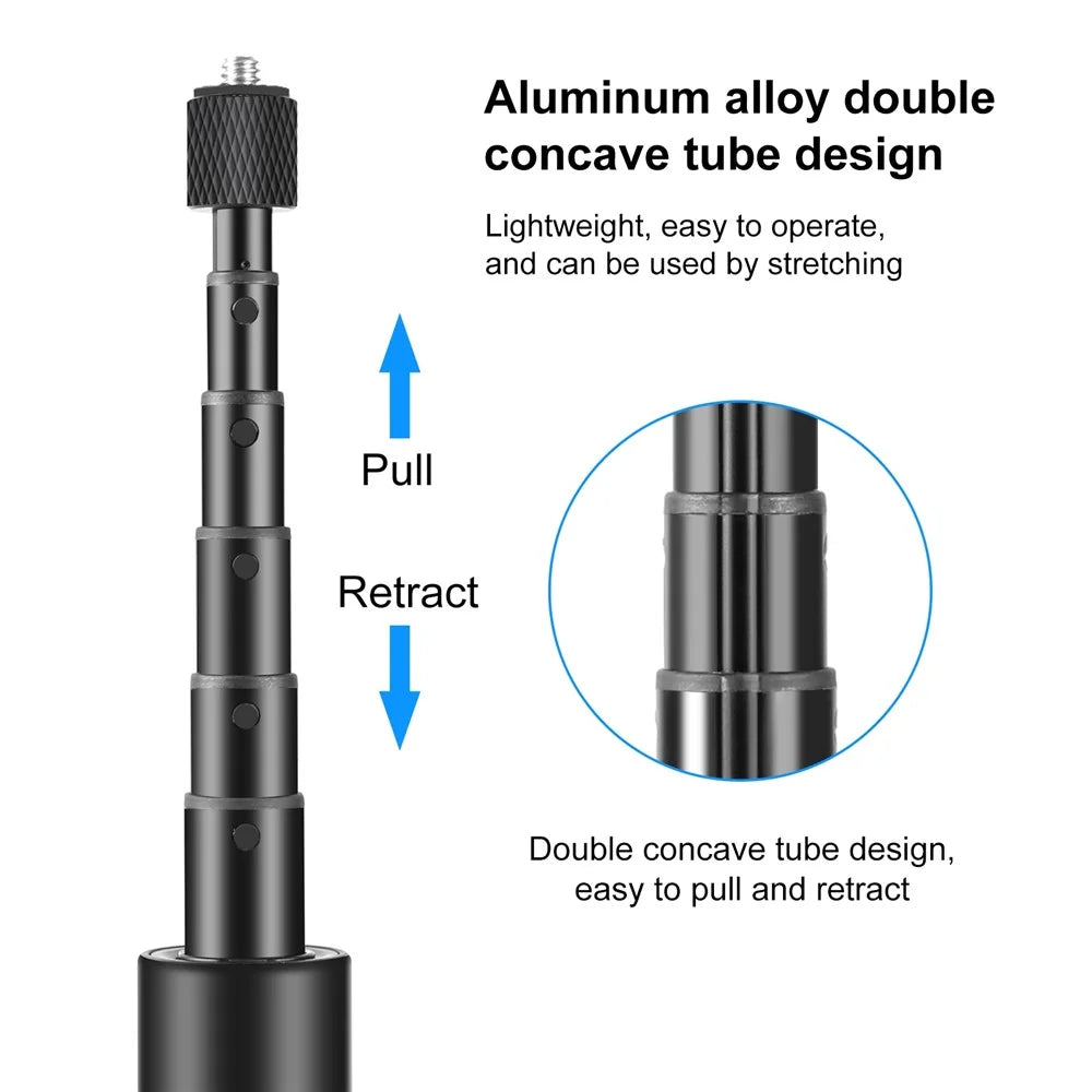 PULUZ PU497B For Insta360 X4 / X3 Panoramic Camera Selfie Stick Action Cameras Tripod Monopod - 5