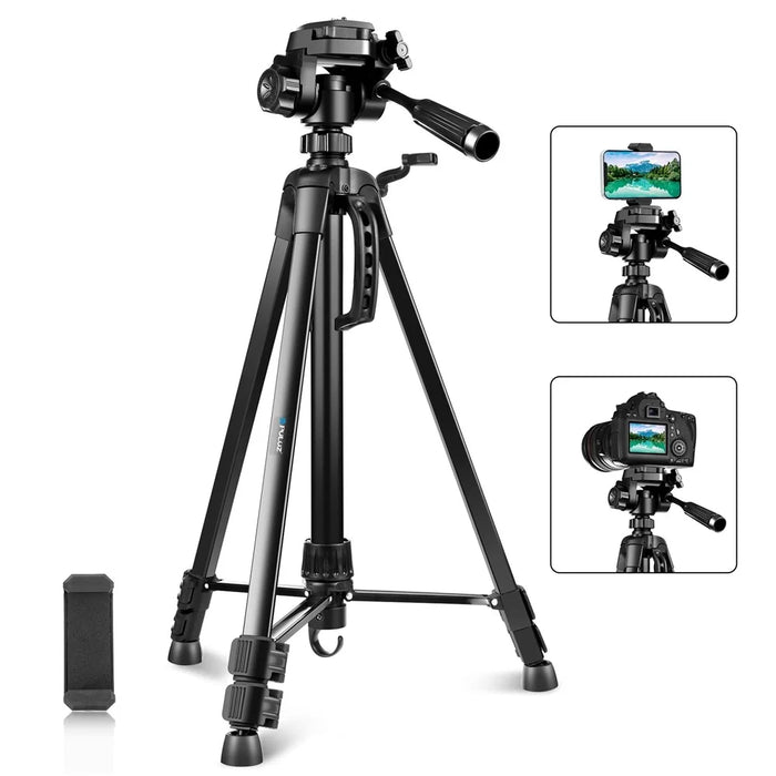 PULUZ PU3096 Smartphone Camera Selfie Live Streaming Tripod Stand with Pan Tilt Head and Phone Clamp - 1