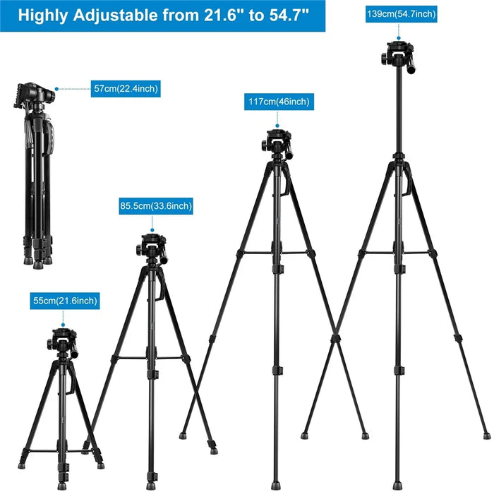 PULUZ PU3096 Smartphone Camera Selfie Live Streaming Tripod Stand with Pan Tilt Head and Phone Clamp - 7